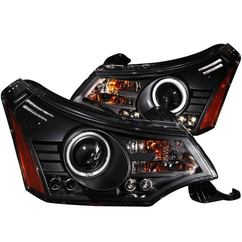 ANZO 2008-2011 Ford Focus Projector Headlights Black Headlights ANZO