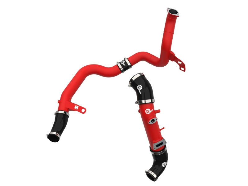 AFE 19-22 Hyundai Veloster N BladeRunner Aluminum Hot & Cold Charge Pipe Kit - Red Intercoolers aFe