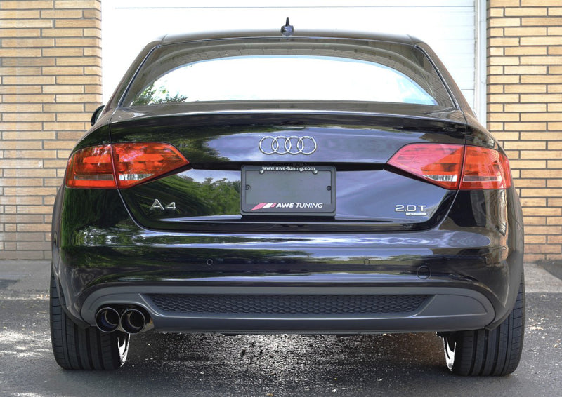 AWE Tuning Audi B8 A4 Touring Edition Exhaust - Single Side Diamond Black Tips Catback AWE Tuning
