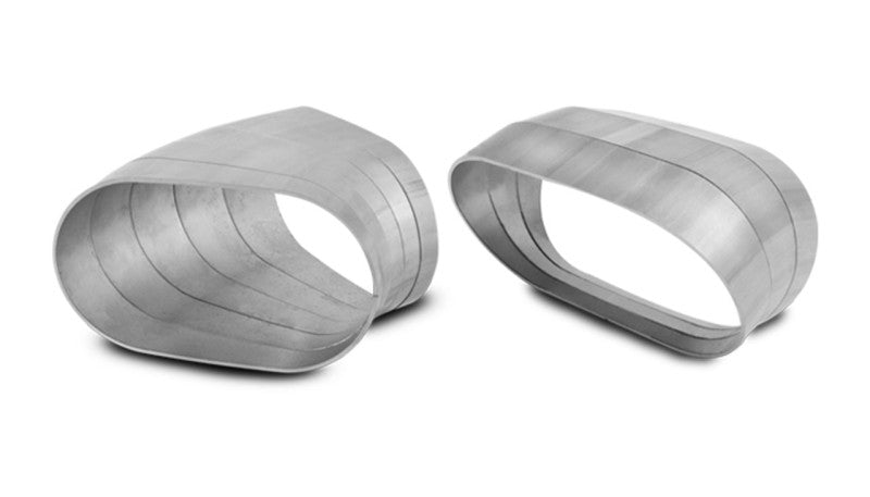 Vibrant 45 Degree Vertical Plane Oval 304SS Pie Cuts Nominal Tube 3.50in Steel Tubing Vibrant