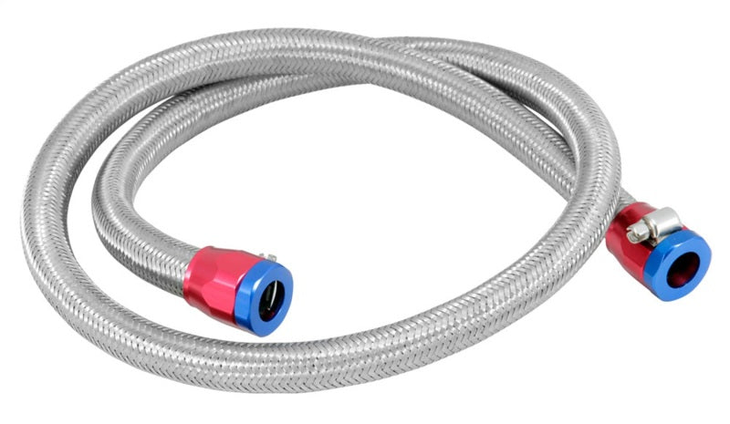Spectre Stainless Steel Flex Fuel Line 3/8in. ID - 3ft. w/Clamps Red/Blue Fuel Lines Spectre
