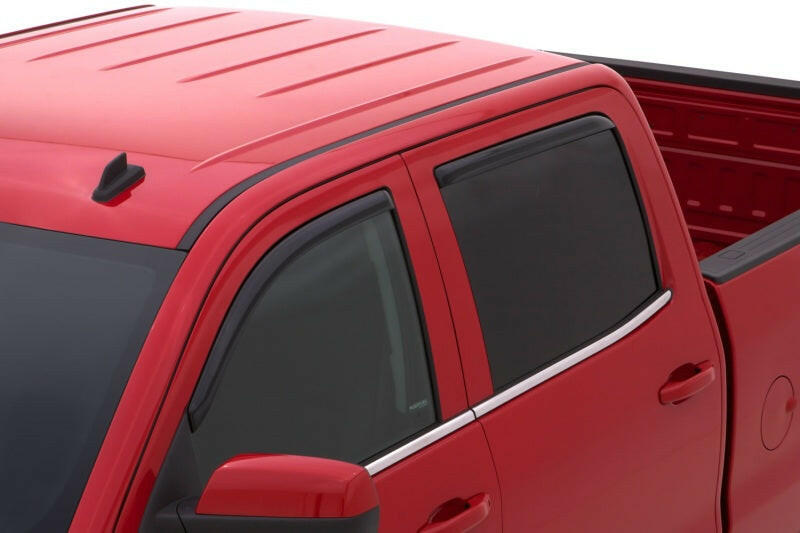 AVS 15-18 Chevy Silverado 2500 Crew Cab Ventvisor Front & Rear Window Deflectors 4pc - Smoke Wind Deflectors AVS