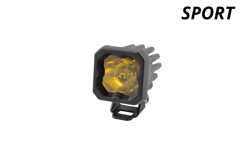 Diode Dynamics Stage Series C1 LED Pod Sport - Yellow Wide Standard ABL Each Light Accessories and Wiring Diode Dynamics