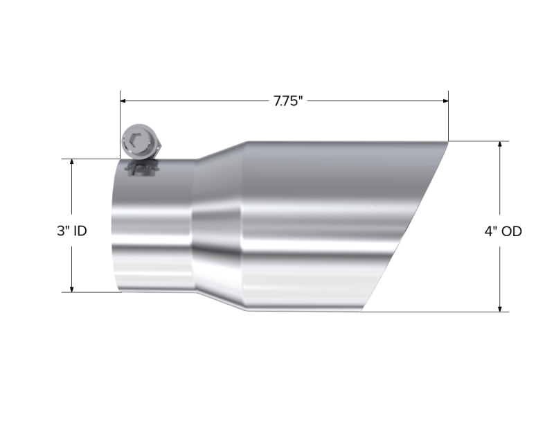 MBRP Universal Tip 4in O.D. Dual Wall Angled 3in inlet 8in length T304 Steel Tubing MBRP