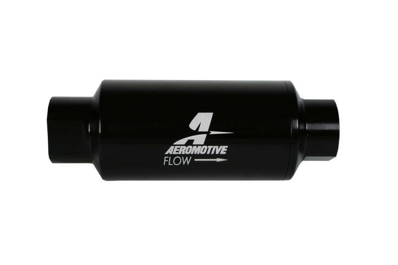 Aeromotive In-Line Filter 10AN 10 Micron Microglass Element Bright-Dip Black 2in OD Fuel Filters Aeromotive