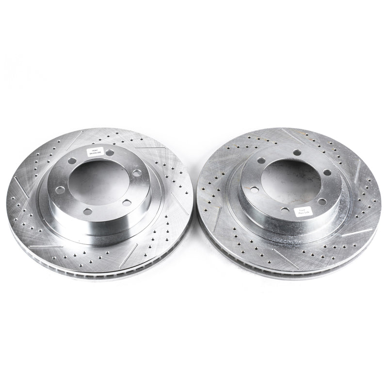 Power Stop 03-09 Lexus GX470 Front Evolution Drilled & Slotted Rotors - Pair Brake Rotors - Slot & Drilled PowerStop