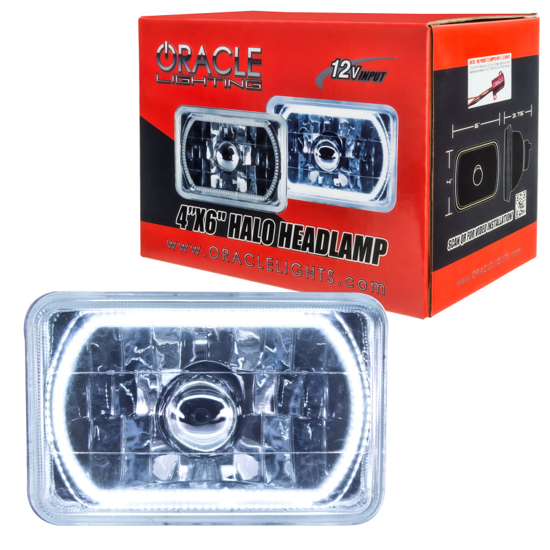 Oracle Pre-Installed Lights 4x6 IN. Sealed Beam - White Halo Headlights ORACLE Lighting