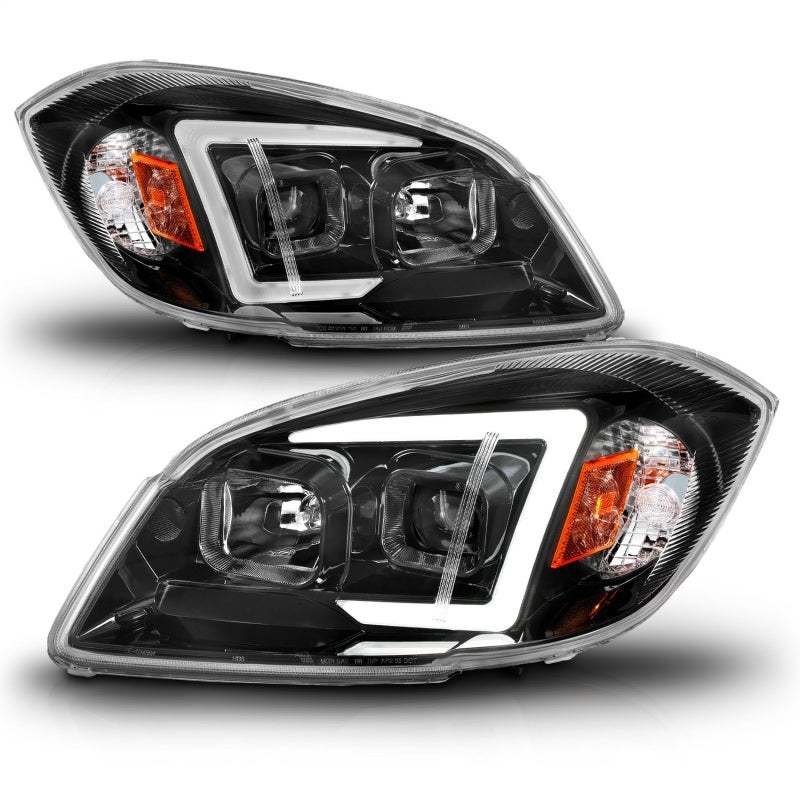 ANZO 05-10 Chevrolet Cobalt / 07-10 Pontiac G5 LED Projector Headlights w/ Seq Black Housing Headlights ANZO