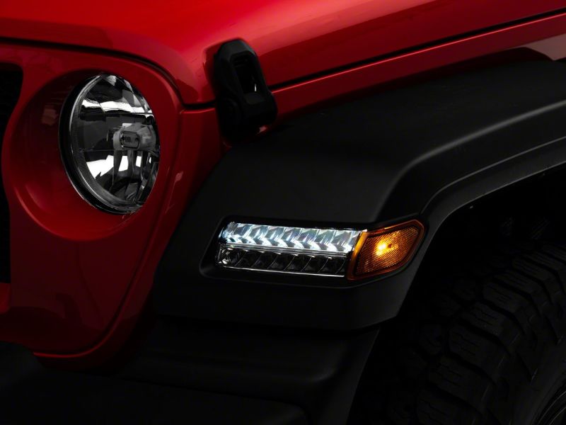 Raxiom 18-23 Jeep Wrangler JL Sport Axial Series Sequential LED Parking/Turn Signal Lights- Chrome Lights Corner Raxiom