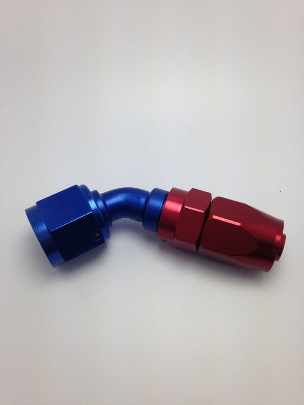 Fragola -10AN Fem x -8AN Hose 45 Degree Reducing Hose End - Blue/Red Fittings Fragola