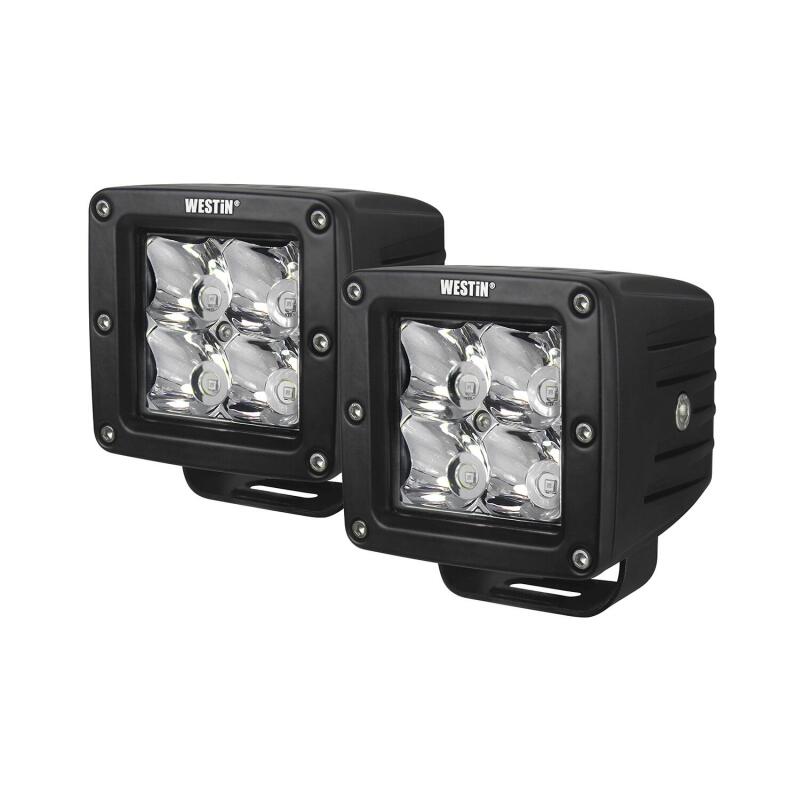 Westin Compact LED -4 5W Cree 3 inch x 3 inch (Set of 2) - Black Light Bars & Cubes Westin