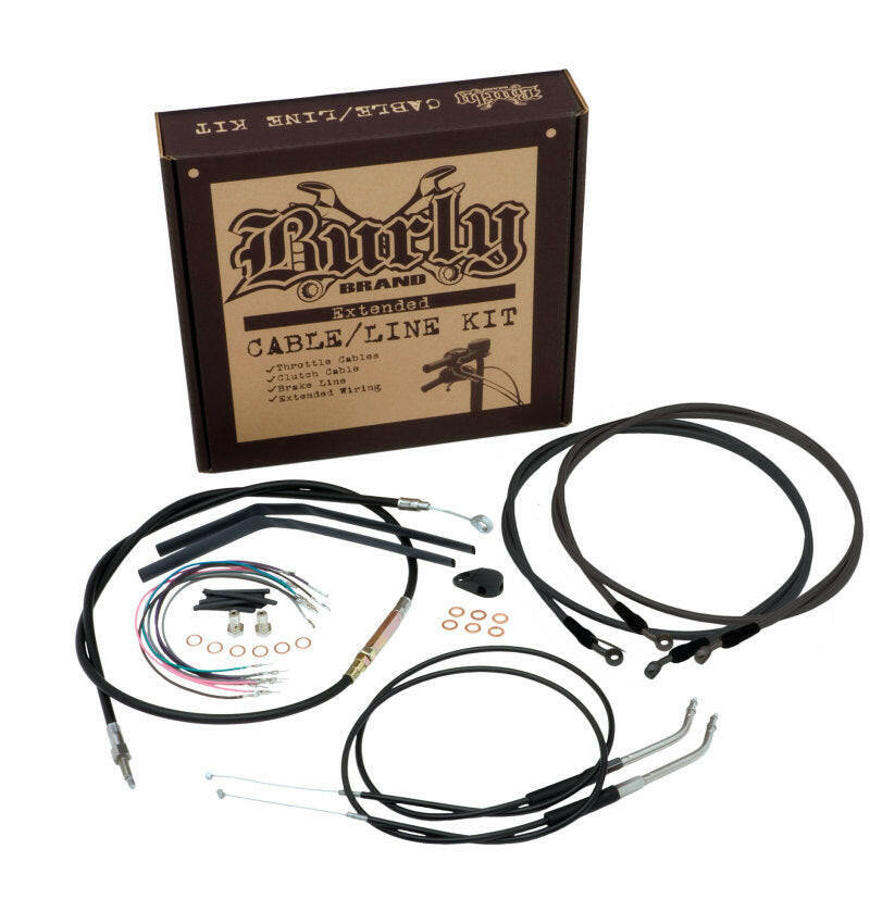 Burly Brand Control Kit 12in Bagger Ape - Black Throttle Cable Burly Brand