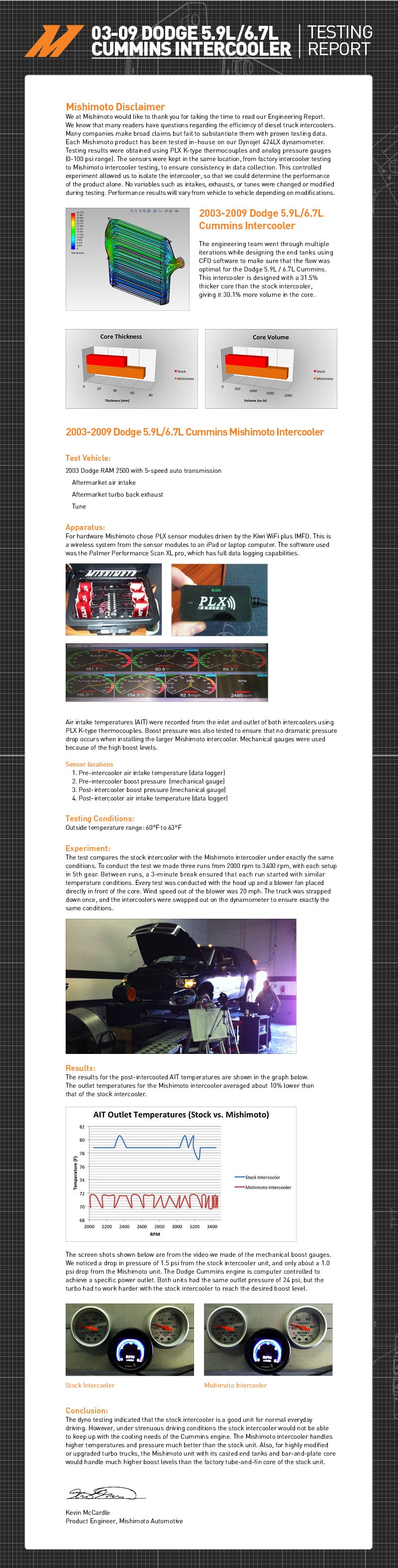 Mishimoto 03-09 Dodge 5.9L/6.7L Cummins Intercooler (Black) Intercoolers Mishimoto