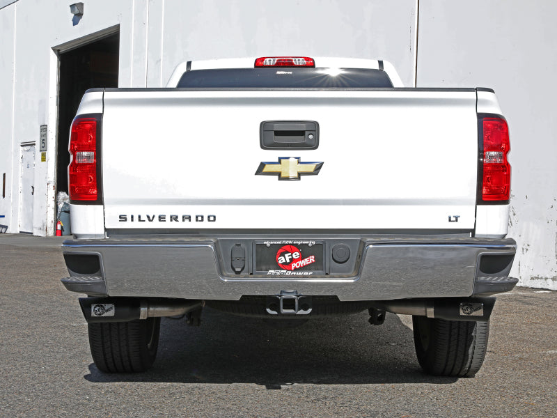 aFe Gemini XV 3in 304 SS Cat-Back Exhaust w/ Cutout 14-19 GM Trucks 4.3L/5.3L w/ Black Tips Catback aFe