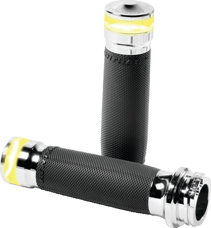 Performance Machine Contour Led Handle Grip Set - Chrome Grips Performance Machine