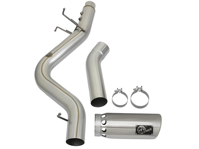 aFe LARGE BORE HD 5in 409-SS DPF-Back Exhaust w/Polished Tip 2017 GM Duramax V8-6.6L (td) L5P DPF Back aFe
