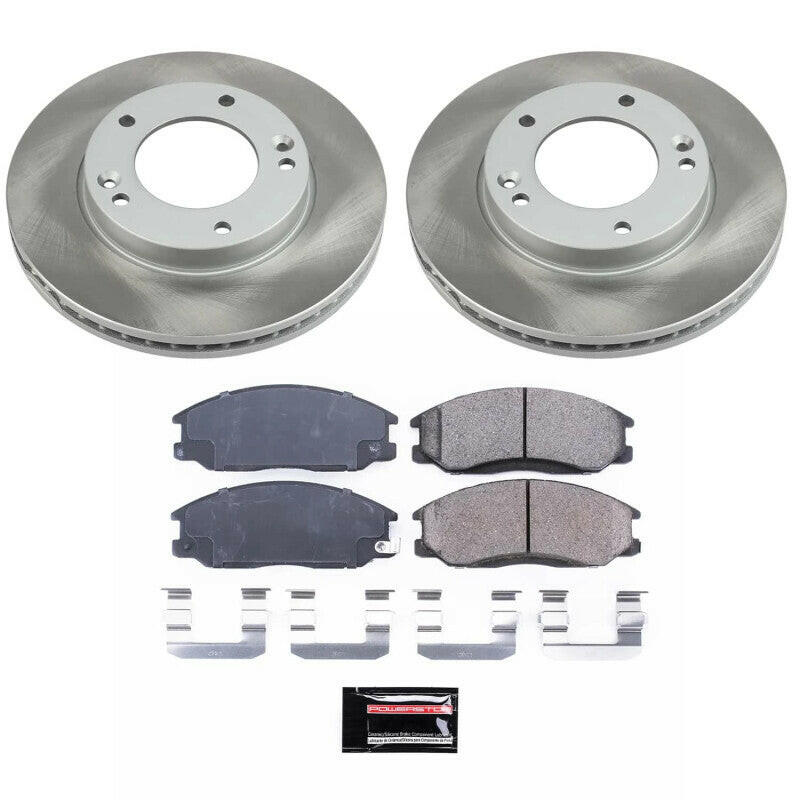 Power Stop 07-09 Kia Sorento Front Semi-Coated Rotor Kit Brake Kits - Performance Blank PowerStop