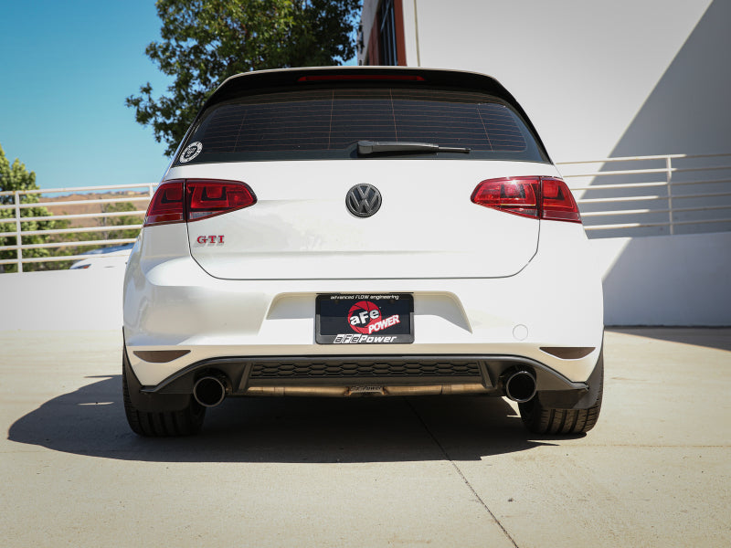 aFe MACH Force-Xp 3in to 2-1/2in Stainless Steel Axle-Back Black Exhaust - 15-17 Volkswagen GTI Axle Back aFe