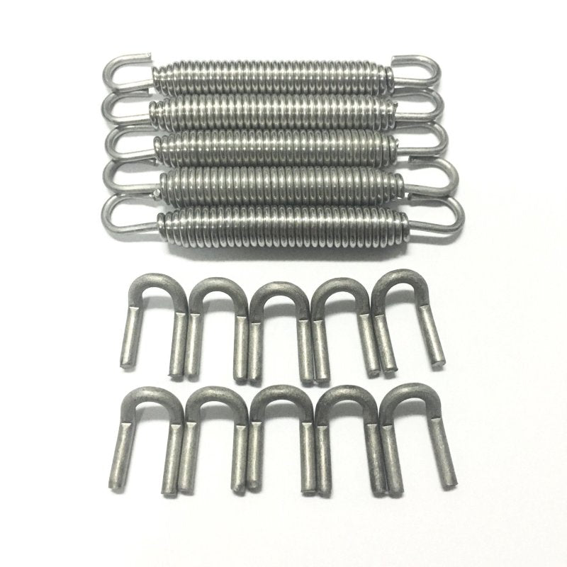 Ticon Industries Black Silicone Titanium Spring Tab and Spring Kit (10 Tabs/5 Springs) - 5 Pack Exhaust Hooks Ticon