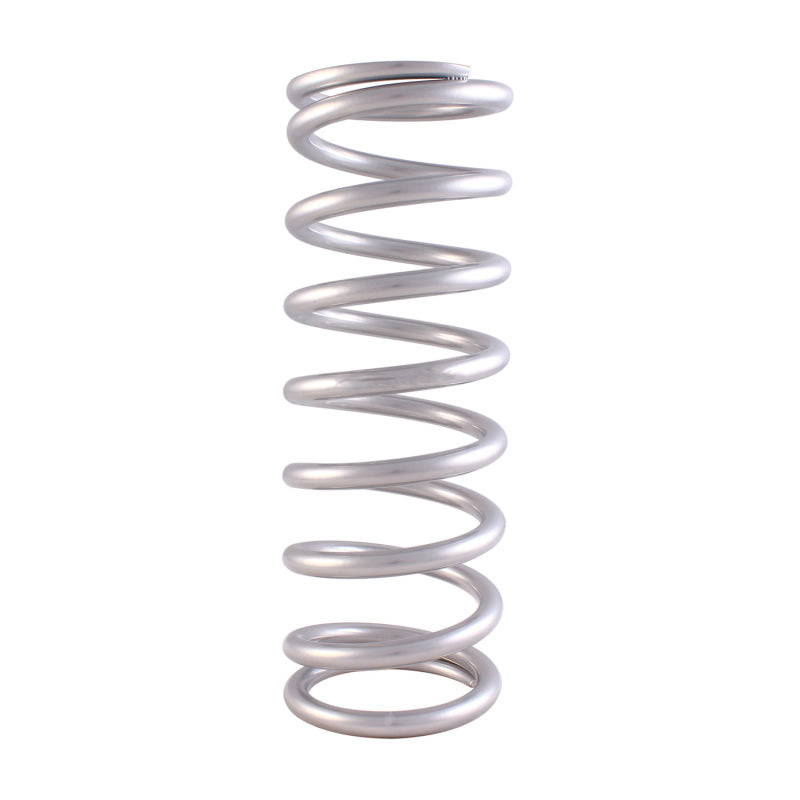 QA1 3-4/5in ID Tapered High Travel Pigtail Spring - 9in Length x 650lbs/in - Silver Powder Coated Coilover Springs QA1