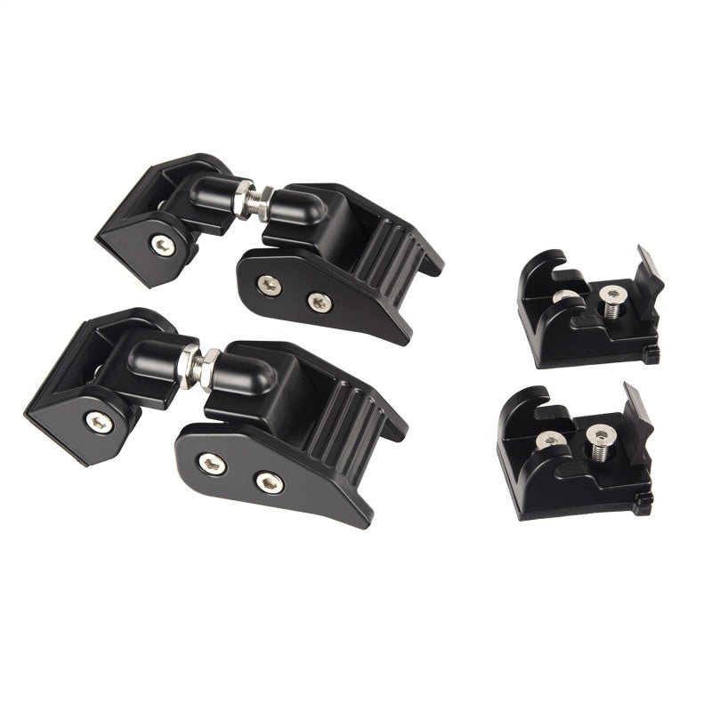 Rugged Ridge 07-18 Jeep Wrangler JK Black Hood Catches Brackets Rugged Ridge