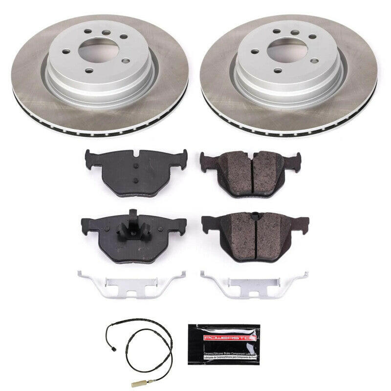 Power Stop 11-13 BMW 335is Rear Semi-Coated Rotor Kit Brake Kits - Performance Blank PowerStop