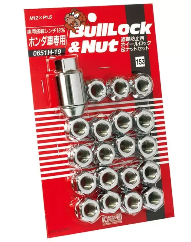 Project Kics 12X1.50 Chrome Bulllock And Nut Set Open 19Mm Hex - 16 LUGS + 4 LOCKS Lug Nuts Project Kics