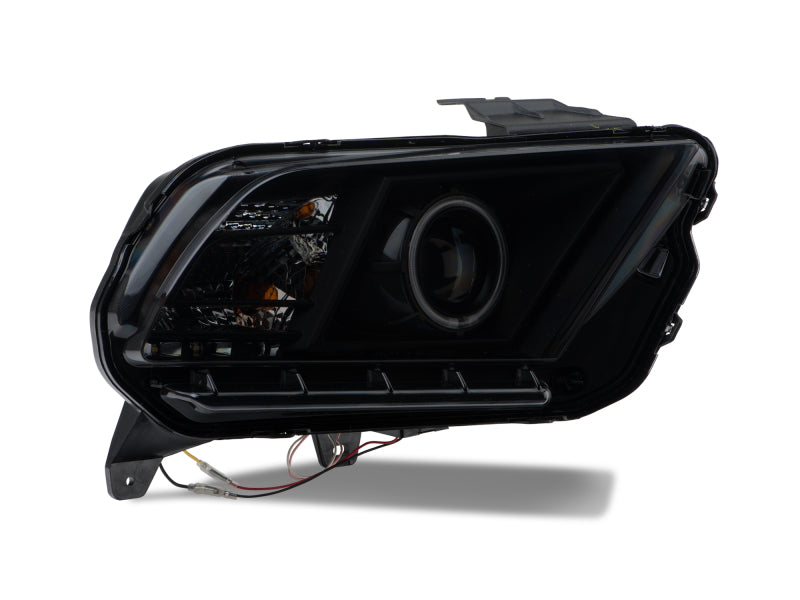 Raxiom 13-14 Ford Mustang w/ Factory HIDLED Halo Projector Headlights- Black Housing (Smoked Lens) Headlights Raxiom
