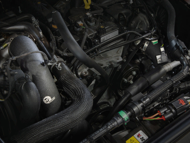 aFe Power 21-22 Ford Bronco L4-2.3L (t) BladeRunner 3 IN Aluminum Hot Charge Pipe Black Intercoolers aFe