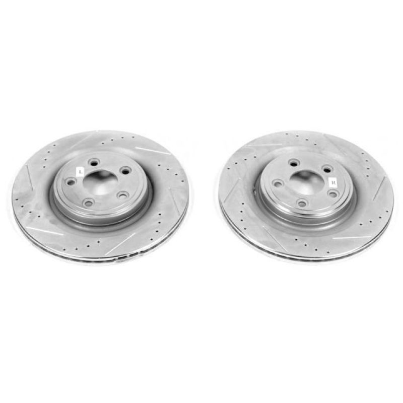 Power Stop 06-08 Jaguar S-Type Rear Evolution Drilled & Slotted Rotors - Pair Brake Rotors - Slot & Drilled PowerStop