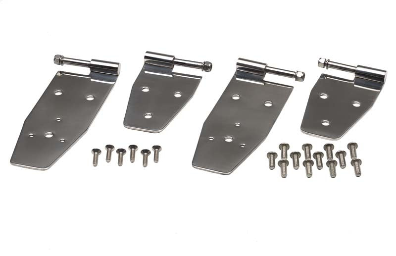 Kentrol 94-95 Jeep Wrangler YJ Hardtop Door Hinge Set 4 Pieces - Polished Silver Doors Kentrol