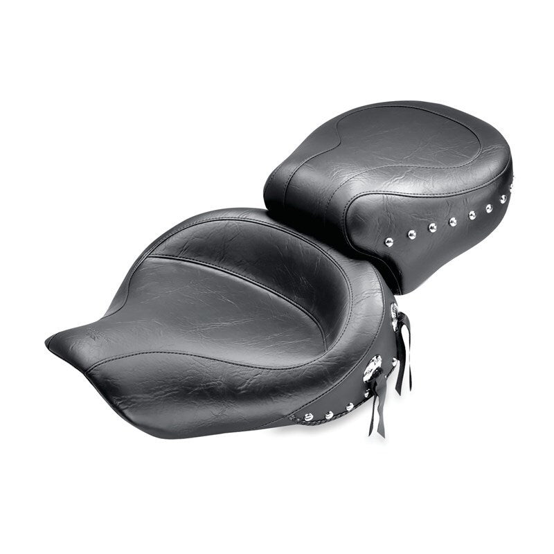 Mustang 91-05 Harley Dyna Wide Touring 1PC Seat - Black One-Piece Motorcycle Seats Mustang Motorcycle