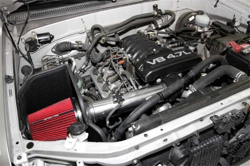 Spectre 05-07 Toyota Sequoia V8-4.7L F/I Air Intake Kit - Polished w/Red Filter Cold Air Intakes Spectre