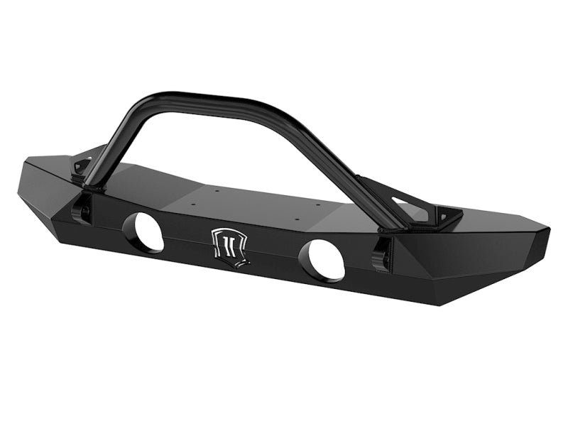 ICON 07-18 Jeep Wrangler JK Pro Series Mid Width Front Bumper w/Bar/Tabs Bumpers - Steel ICON