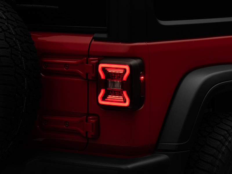 Raxiom 18-22 Jeep Wrangler JL LED Tail Lights- Black Housing - Red Lens Tail Lights Raxiom