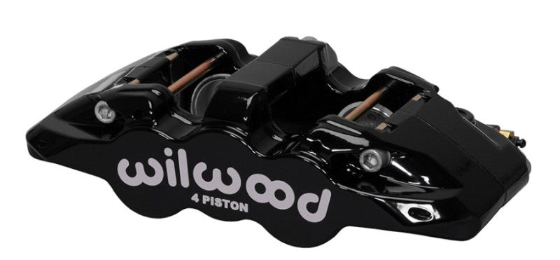 Wilwood Caliper-Aero4 - Black 1.12/1.12in Pistons 0.81in Disc Brake Calipers - Perf Wilwood