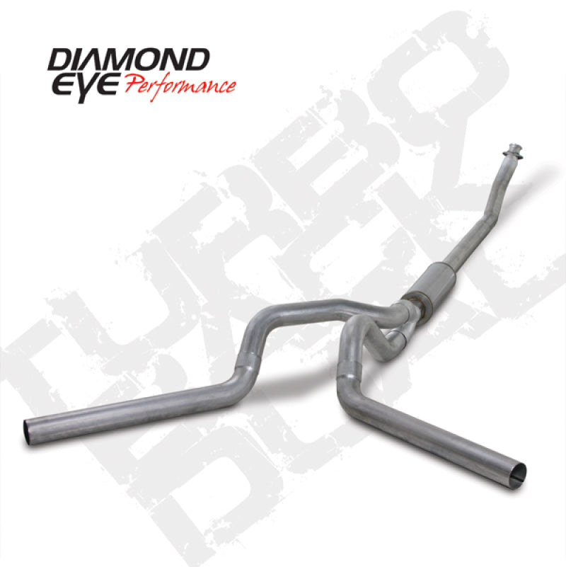 Diamond Eye KIT 4in TB DUAL AL: 94-02 DODGE CUMMINS 5.9L Turbo Back Diamond Eye Performance