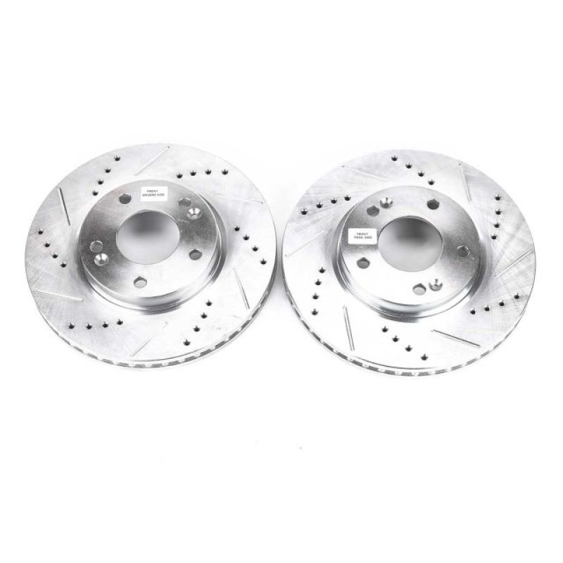 Power Stop 09-12 Hyundai Elantra Front Evolution Drilled & Slotted Rotors - Pair Brake Rotors - Slot & Drilled PowerStop