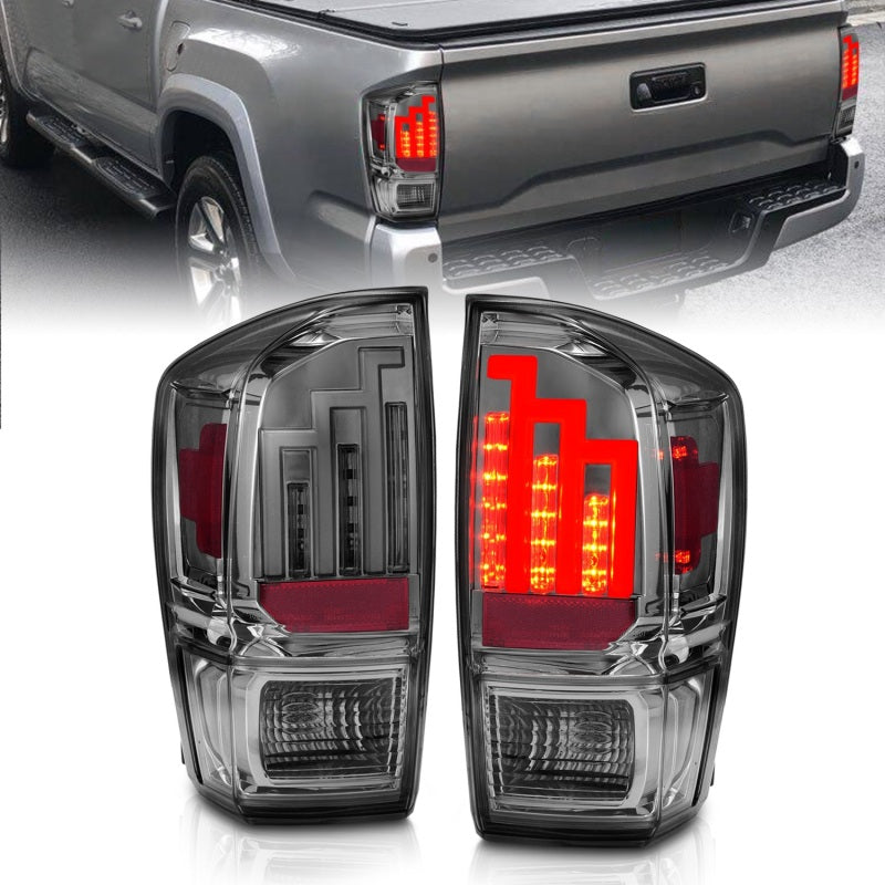 ANZO 2016-2017 Toyota Tacoma LED Taillights Smoke Tail Lights ANZO