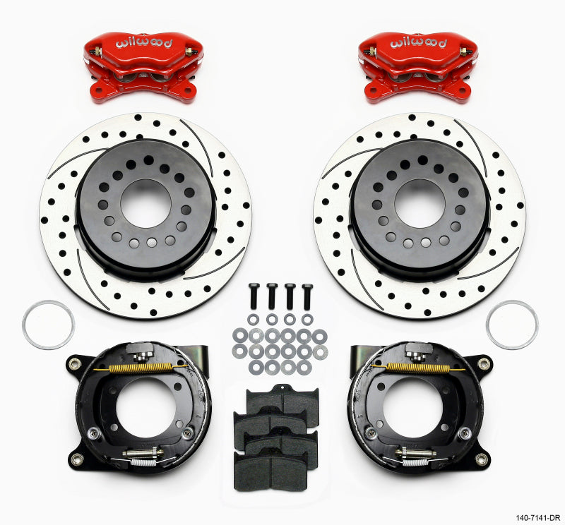 Wilwood Forged Dynalite P/S P-B Kit Drilled-Red Chevy 12 Bolt w/ C-Clips Big Brake Kits Wilwood