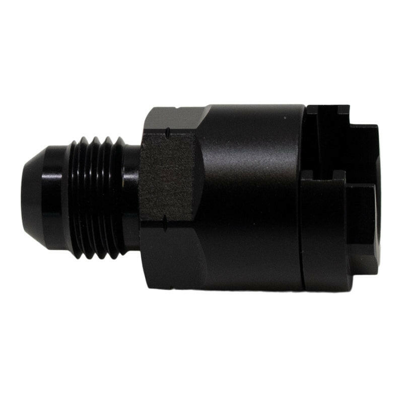 DeatschWerks 6AN Male Flare to 3/8in Female EFI Quick Connect Adapter - Anodized Matte Black Fuel Components Misc DeatschWerks