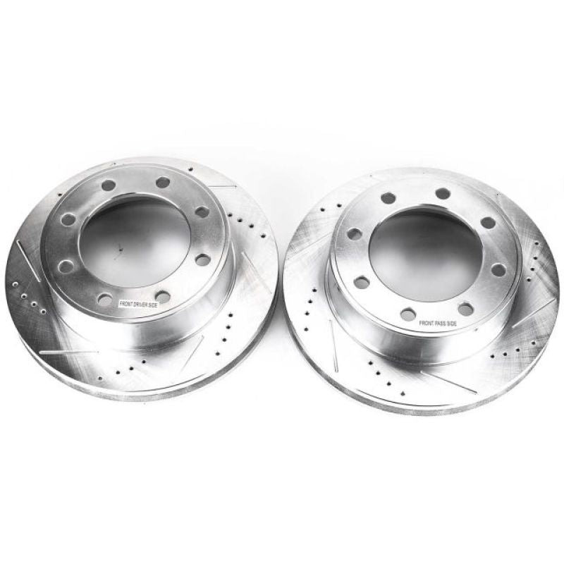Power Stop 00-05 Ford Excursion Front Evolution Drilled & Slotted Rotors - Pair Brake Rotors - Slot & Drilled PowerStop