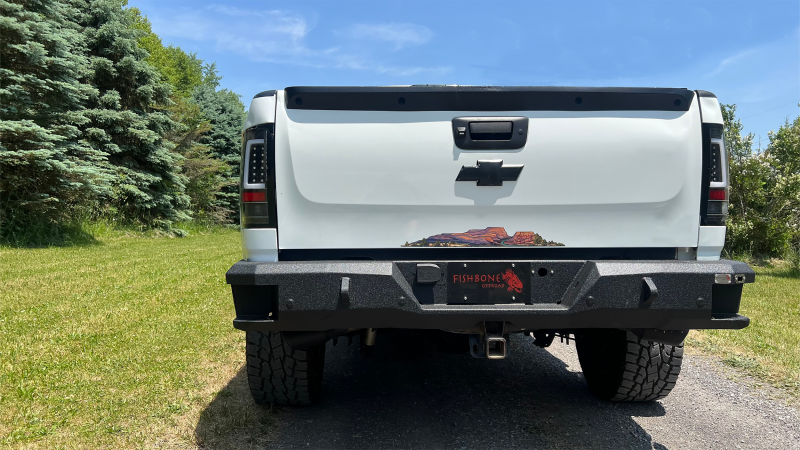 Fishbone Offroad 07-13 Chevy Silverado 1500 Rear Bumper - Black Bumpers - Steel Fishbone Offroad