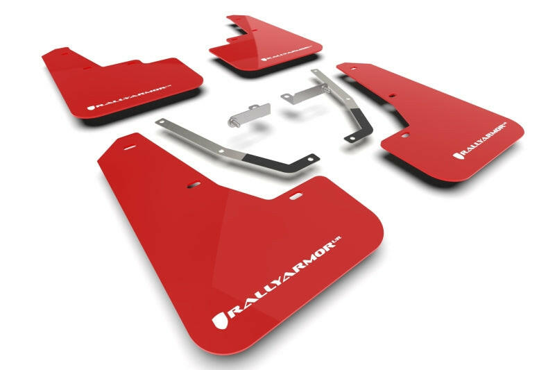 Rally Armor 24-25 Subaru Crosstrek Red UR Mud Flap White Logo Mud Flaps Rally Armor