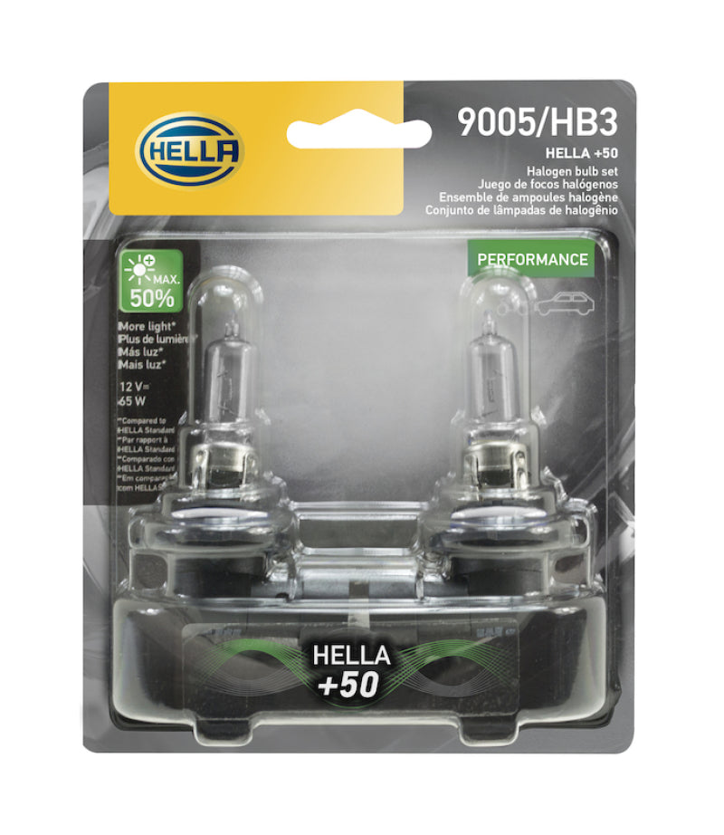 Hella Bulb 9005 12V 65W P20D T4 +50 (2) Bulbs Hella