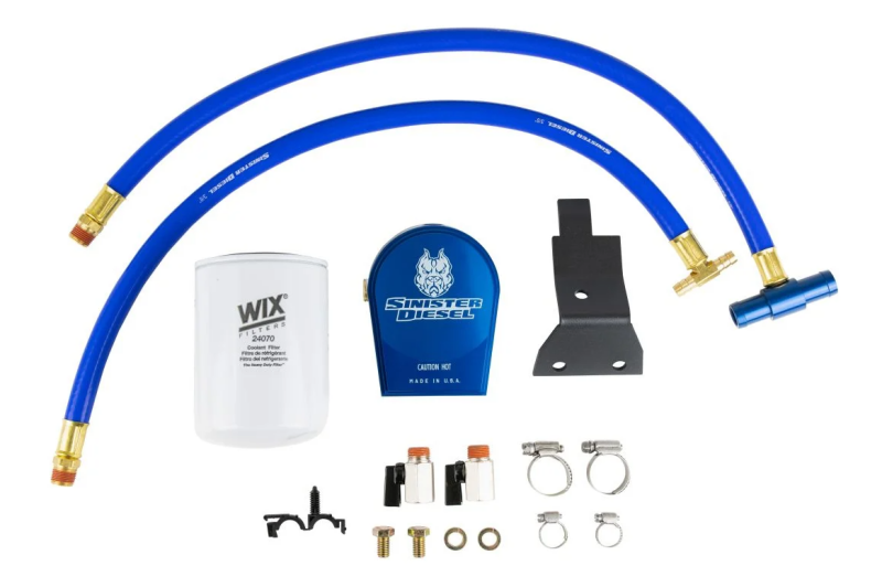 Sinister Diesel 03-07 Ford 6.0L Ford Powerstroke Coolant Filtration System w/ Wix Filter Coolant Filters Sinister Diesel