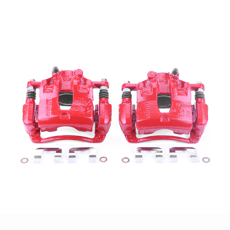 Power Stop 12-17 Hyundai Accent Front Red Calipers w/Brackets - Pair Brake Calipers - Perf PowerStop