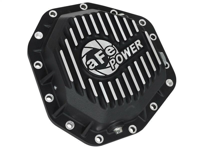 aFe Power Pro Ser Rear Diff Cover Black w/Mach Fins 2017 Ford Diesel Trucks V8-6.7L(td) Dana M275-14 Diff Covers aFe