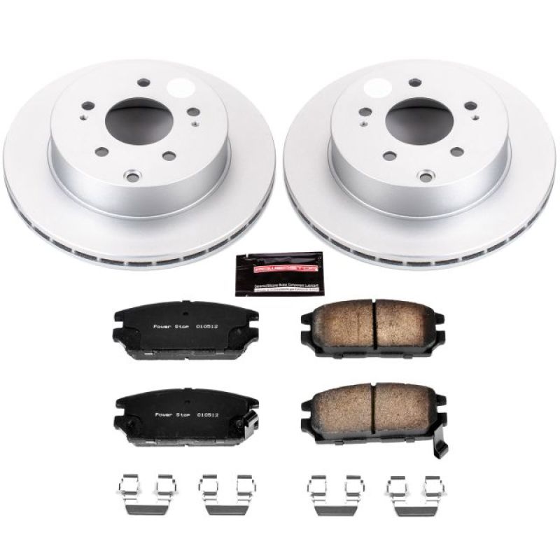 Power Stop 06-12 Mitsubishi Eclipse Rear Z17 Evolution Geomet Coated Brake Kit Brake Kits - Performance Blank PowerStop