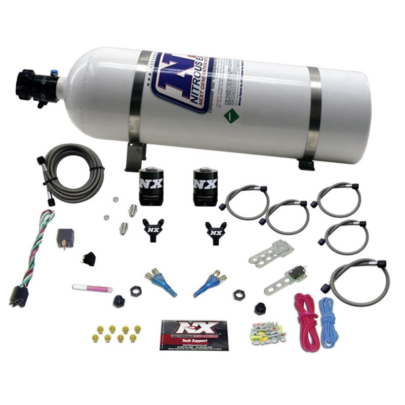 Nitrous Express GM EFI Dual Nozzle Nitrous Kit (100-300HP) w/15lb Bottle Nitrous Systems Nitrous Express